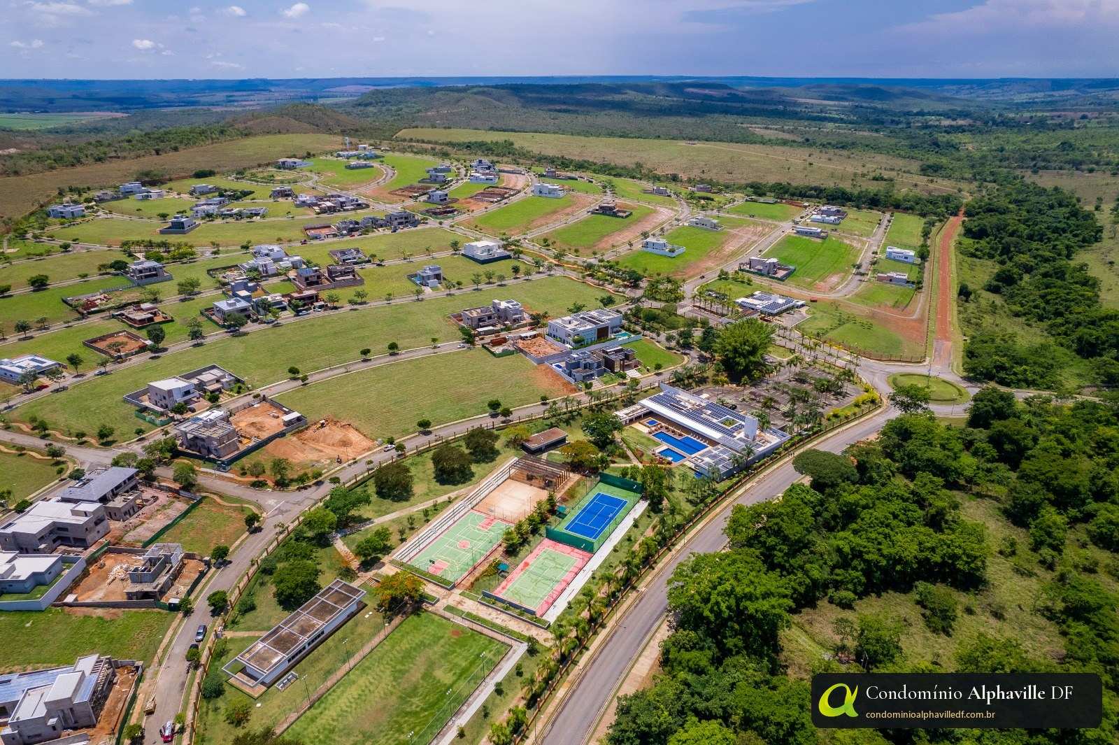 Vista de Alphaville Brasília al atardecer