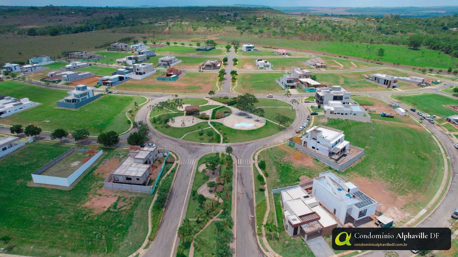 Aerial view of Alphaville Brasília blocks